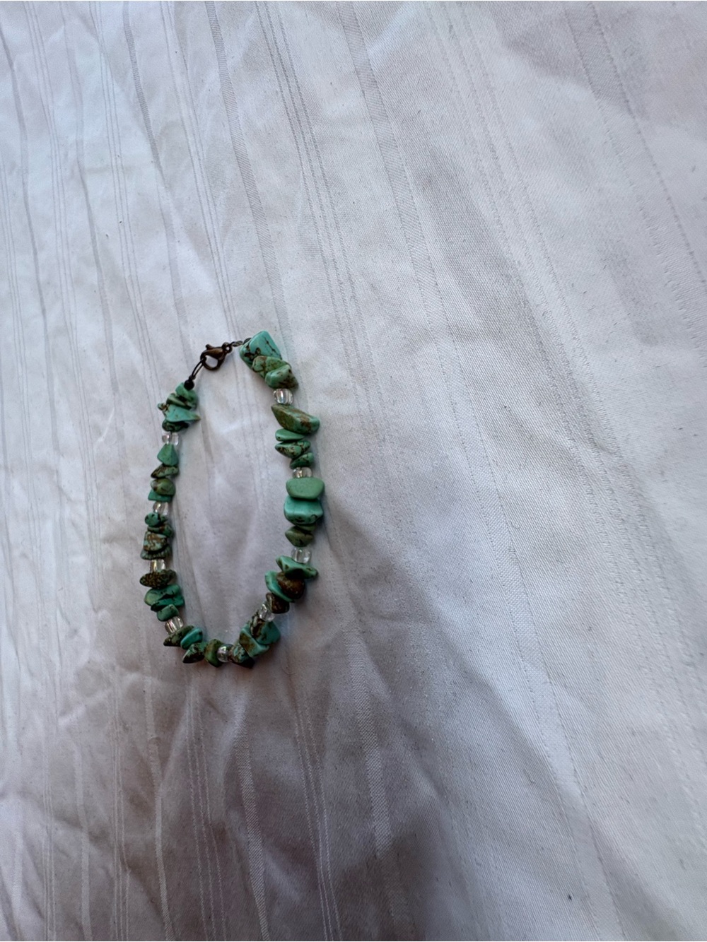 Turquoise Chip Bead Bracelet - Green Stone Bracelet